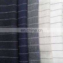 Cotton and Linen Twill Yarn-dyed Linen Striped Striped Fabric Fishbone Grain Blazer Fabric thumbnail-2