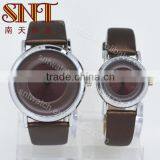 Promotional leather watch stylish dial couple watch