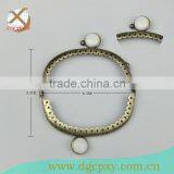 NEW Antique Brass Purse Bags Arched Metal Frame With White Gems