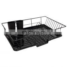 Compact Metal Dish Drainer Rack With Drainboard and Utensil Holder Set, 12