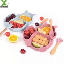 100 % Food Grade Non-slip Silicone Baby Suction Feeding Squirrel Shape Bowl for Infant thumbnail-2