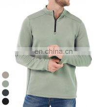 Quick Dry Fitness Running Tops Custom Blank High Quality Tshirt Long Sleeve Half Zip Stand Collar Shirts Men T Shirt thumbnail-2