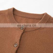 Custom 100% Cashmere Women's Button Knitted Cardigan New Casual Logo Design Crew Neck Single Breasted Closure Animal Winter thumbnail-4