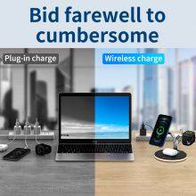 4 in 1 ABS Type-C 9V/1.67A White Fast 15W Wireless Phone Charger Stand 15W Charging Dock for IPhone thumbnail-4