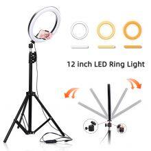 12 Inch LED Selfie Ring Light With Tripod 3 Lighting Modes 10 Brightness Levels 180 LED Bulbs thumbnail-5