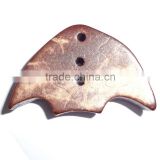 3-holes fish shape laser engraved decorative coconut shell wood button