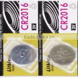 CR2016 3.0V disposable Lithium Button Cell Battery with blister packaging