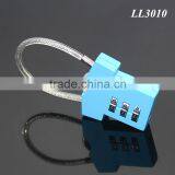 Steel Wire Resettable 3 Digit Combination Travel Luggage Suitcase Padlock Alloy T-shirt Metal Digital Locker Lock thumbnail-3