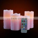 Drip Wax Flameless Pillar Candles With Remote Control