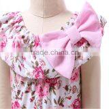 2016 Wholesale Vintage Soft Cotton Sleeveless Baby Rompers With Bow For Toddler Girls thumbnail-4