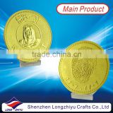 Gold metal custom cheap copy coin,zinc alloy coin collection medal,3D logo medallion with your own design