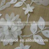 3D Flower Lace/ Beautiful Lace/ Beading Decorate/ Plane Fabrics thumbnail-2
