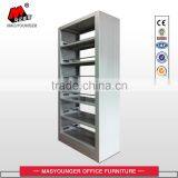 Double face steel school bookshelf small size metal library bookshelf