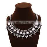 Fashion wholesale zinc alloy stone bead statement necklace 2015