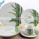 Ceramic 20pcs porcelain dinner set with bamboo design,super white porcelain set