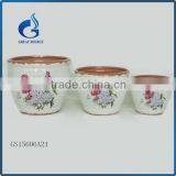 Modern Lighted Outdoor Ceramic Flower Plant Pots