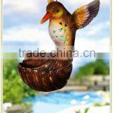 Ceramic Bird Wind Chimes With Solar Led Garden Lights
