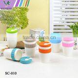Travel Mug Cup With Silicone Lid Cover Cap Sets thumbnail-2