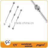 316L Surgical Steel Unique Industrial Barbell with cute logo