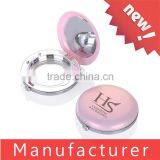 Round Pink Face Cake Pressed Powder Foundation With Mirror