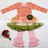 Yiwu Koya Christmas Stripes Outfit Kids Winter Boutique Giggle Moon Remake Outfit With Pant Ruffle Adorable Baby Girl Outfit thumbnail-1