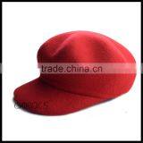 100% wool felt hat, red wool felt student hat, men's felt hat new beret hat