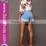 Latex Embroidery Women Suit Ladies Off-shoulder Leisure T-shirt Summer Suit Styles for Women 2016 thumbnail-3