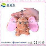 Promotional Gift Customized Plush Brown Elephany With Big Ears Keychain