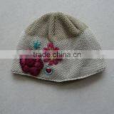 100% acrylic children embroidery knitted hat