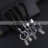 New Coming Black Leather Coin Circle Keychain For Promotion Gifts