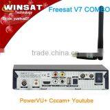 High Digital Freesat V7 Combo DVB-S2/T2 Fta Satellite tv Receiver Stb Support Youtube and Youporn via USB Wifi
