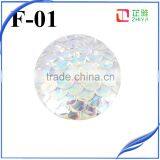 Fashion Jewelry Stone 14mm Round Fish Scale Gemstone ab Fish Scale Sand Price