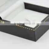 Custom Made Ring Jewelry Box With Gold Stamping Logo and White Velvet Insert thumbnail-3