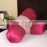 Home Decoration Bolster Pillow Cover Embroidered Indian Cushion Cover