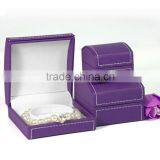 Purple Arc-shaped PU Jewelry Case Gift Box For Gem Wholesale thumbnail-2