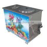 2014 Double Round Pan Fried Ice Machine Most Popular Flat Pan Fried Ice Machine