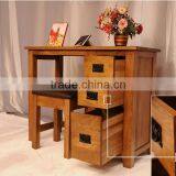 Modern Design Home Furniture Solid Wooden Study Desk, Pine Study Table Study Computer Table Desk Cabinet thumbnail-1