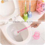 Q096 Family Bathroom Curved Handle Toilet Brush With Holder thumbnail-1