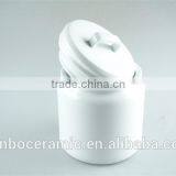 White Ceramic Storage Jars Tea Coffee Sugar in Storage Bottles & Jars With Lid , Canisters White thumbnail-3