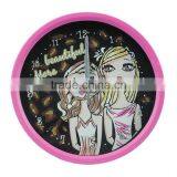 Creative Small Round Bedroom Wall Clock-young Girl