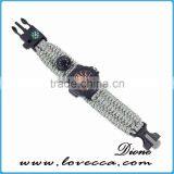 Survival Paracord Outdoor Bracelet Multifunction Watch With Compass Thermometer Whistle thumbnail-4