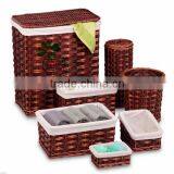 7pcs Set Wicker Laundry Basket & Rattan Laundry Basket & Wicker Storage Basket for Bathroom thumbnail-1