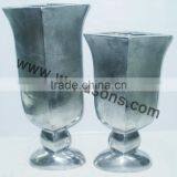 Silver Flower Vase For Wedding Centerpiece, Decorative Metal Vase thumbnail-4