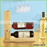 Bamboo 3 bottle wine rack /wine display holder Homex-BSCI