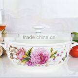 10" Ceramic Pot Suitable for Microwave Oven With Glass Lid thumbnail-2