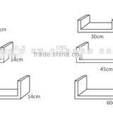 Eco-friendly Furniture Laminate Floating U Shelves Set of 3 Pieces Wood Wall Display Mount Shelf for Home Decoration thumbnail-6