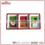 Santa Claus Hand-painted 3 Sections Oblong Christmas Divided Food Trays Plastic thumbnail-1