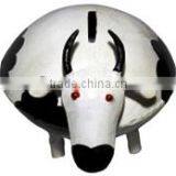 IRON PAINTED MONEY BANK COW ROUND thumbnail-1