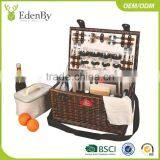Wholesale Willow Picnic Basket Wicker for 4 Person With Cooler Bag Salt/pepper Shaker thumbnail-1
