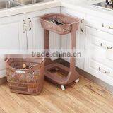 Plastic 1 or 3 Layers Laundry Basket/shelves With Wheels thumbnail-2